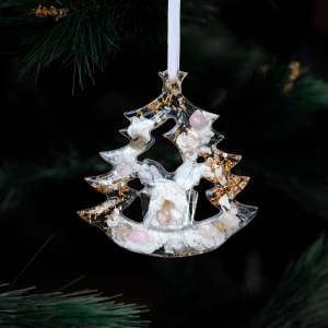 Set of Christmas tree toys with rose quartz "New Year's" collection "Stories" 6 pcs
